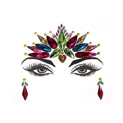 Imagen de luoshaPUCY Brillantes para la cara 1 Piezas, Pegatinas Cara, de Gemas Pegatinas, Cristales Ojos, Efecto Glitter, Fiestas, Espectáculos y Maquillaje(Type 03)