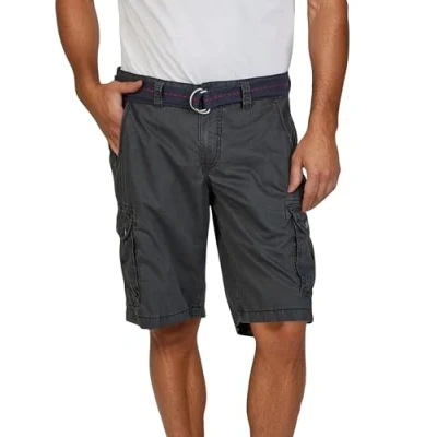 Imagen de Timezone pantalones cortos cargo para hombre con cinturón, corte regular, MaguireTZ, bermudas, de verano, elásticos, 100% algodón, beige, gris, verde, azul,