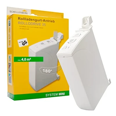Imagen de Schellenberg 22735 Enrollador de cinta eléctrico Rollodrive 35, motor para persianas, hasta 4 m² superficie, 14 mm ancho