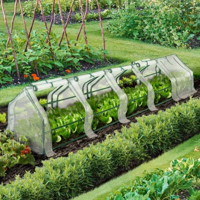 Imagen de IDMarket Invernadero de jardín especial forzamiento L. 300 cm, color blanco