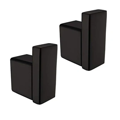 Imagen de TURS Toalla única / Robe Gancho Ropa Colgante Ganchos Para Baño Cocina Garaje Puerta Montaje en Pared 2 Pack, Negro Mate, N1001BK