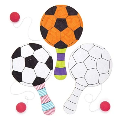 Imagen de Baker Ross Paletas de fútbol para colorear (Pack 5) con pelota perfectas bolsas sorpresa y juegos