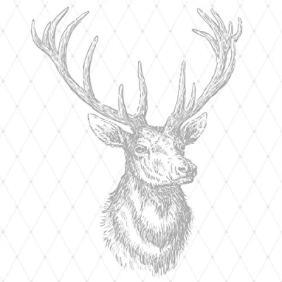 Imagen de 20 servilletas elegantes de ciervo plateado/animales/caza/Navidad 33 x cm