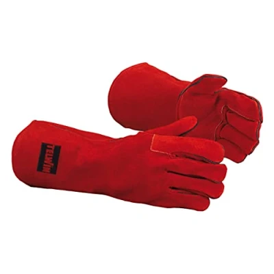 Imagen de Telwin 804336 Montana Guantes Profesionales para Soldadura, EPI la Protección de Manos y Antebrazos en Corteza Cuero Vaca, Tipo A, Talla 10