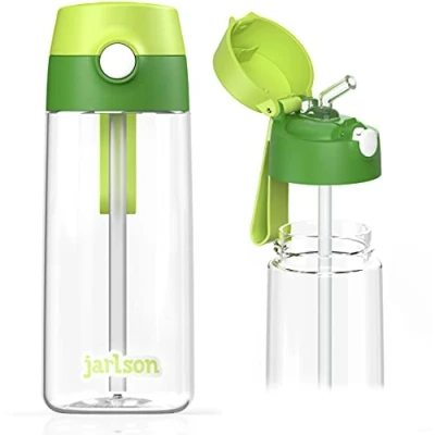Imagen de Jarlson Botella Agua Infantil, ninos EMI Botellas de 500 ml niños sin bpa con Paja para la Escuela y Deportes Hecho plástico