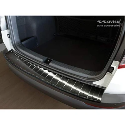 Imagen de Avisa Protector del Parachoques Trasero Inoxidable Negro Compatible con Skoda Karoq 2017 2022 &#039;Ribs&#039;