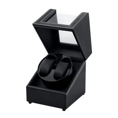 Imagen de Mcbazel Caja para 2 relojes giratoria con Doble cargador USB DC Automático de la PU