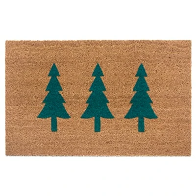 Imagen de Hanse Home Felpudo de Fibra Coco para Interior Natural con árboles Navidad, Antideslizante, Pasillo, Entrada 45 x 75 cm