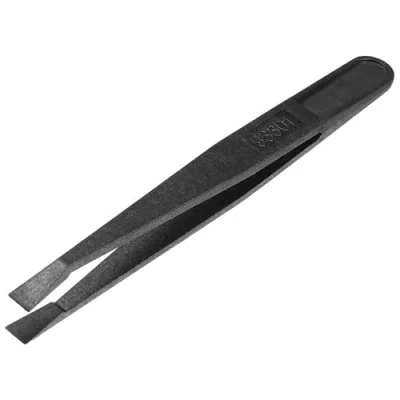 Imagen de MMOBIEL pinza de precisión plástica multifuncional antiestática, con punta plana para electrónica, creación joyas, trabajos laboratorio y reparaciones, negra