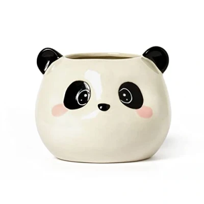 Imagen de Legami Portalápices de cerámica, diseño panda, pintado a mano, 11,2 x 11,4 cm