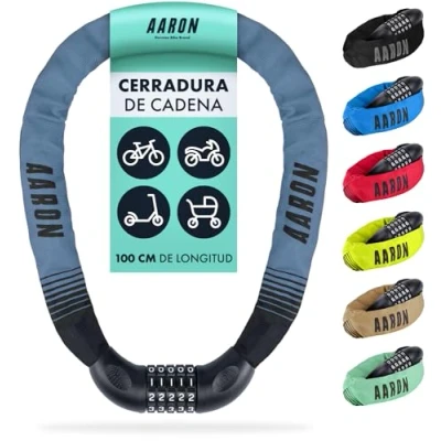 Imagen de AARON Lock One candado de Bicicleta con código numérico 5 dígitos, Alto Nivel Seguridad, para eléctrica, montaña, Trekking, Carretera