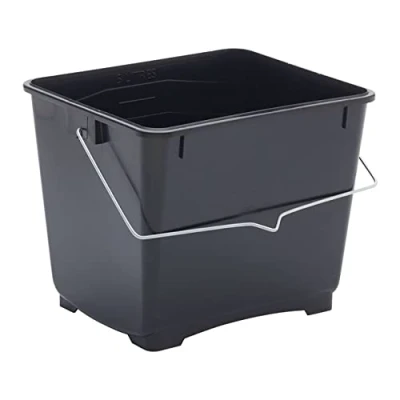Imagen de ProDec Cubo pequeño de plástico para pintura, 100% reciclado con asa transporte metal todo tipo pintura y pasta, adecuado mini rodillos 4 6 pulgadas, negro,