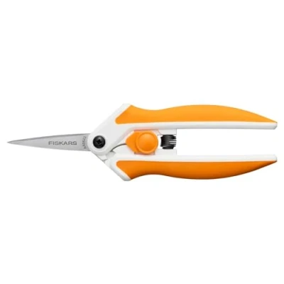 Imagen de Fiskars Tijeras para tejidos Softgrip, Con micropunta, Longitud: 15 cm, Hoja de acero inoxidable/Mangos plástico, Blanco/Gris, Easy Action, 1070029