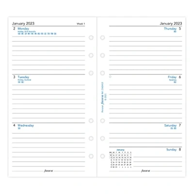 Imagen de Letts of London Filofax Agenda personal 2023 con forro semanal en dos páginas, color blanco