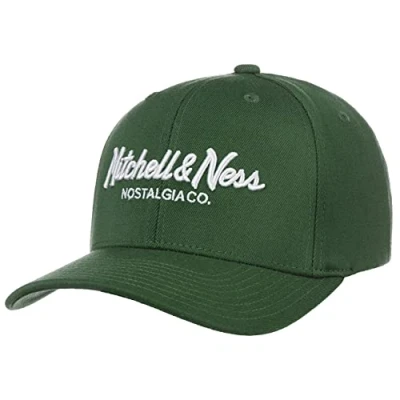 Imagen de Mitchell &amp; Ness Classic Red Pinscript Snapback, Darkgreen