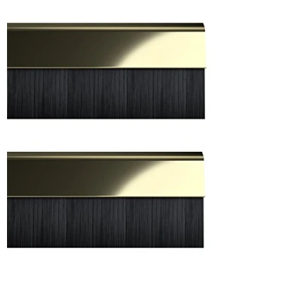 Imagen de Stormguard 02 am0010838g cepillo BDS Cubierta para parte inferior de la puerta burlete, dorado, 838 mm, set 2 piezas
