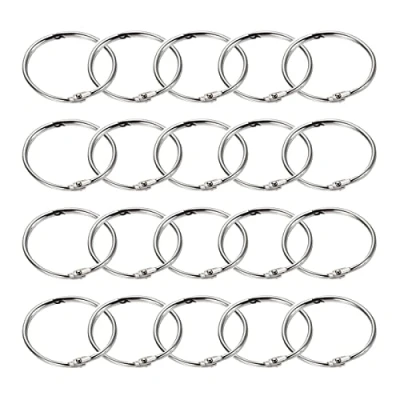 Imagen de Anillas Encuadernar,Anillos De Libro 100 Piezas Anilla Metal Hojas,30mm Sueltas Bisagra Scrapbooking,Sueltas Llaveros para Álbum Recortes Artesanal