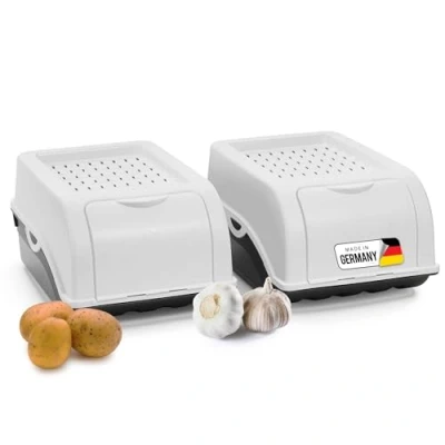 Imagen de Novaliv Caja de almacenamiento para patatas (3,5 L, 2 unidades), color blanco