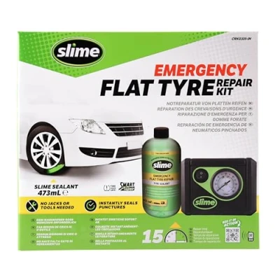Imagen de Slime CRK0305 Kit de Reparación Pinchazos Inteligente, Incluye Sellador y Bomba Aire, Arreglo en 15 min
