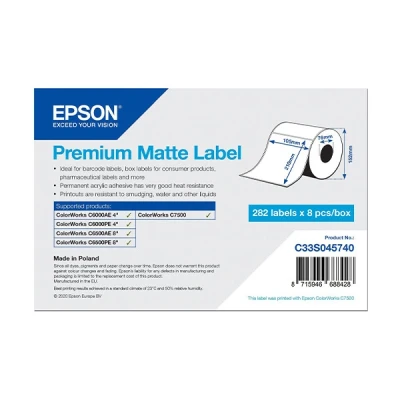Imagen de ColorWorks CW C6500Pe Epson C33S045740 etiqueta mate 105 x 210 mm
