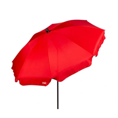 Imagen de AKTIVE Sombrilla playa grande, 200 cm, Color rojo, Mástil acero, Inclinable y regulable en altura, Tejido poliéster, Protección UV30, Sombrillas grandes, Incluye funda transporte con asa (62333)