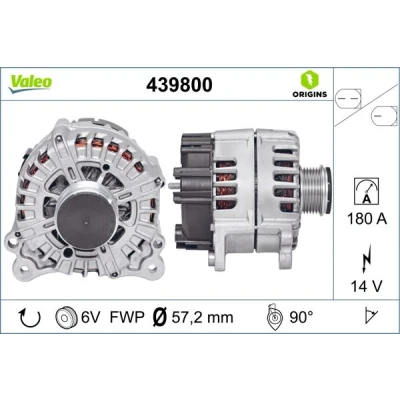 Imagen de VALEO 439800 Alternador 14V 180A AUDI: Q5, A4 B8 Avant, A5 Coupé