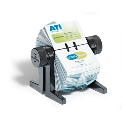 Imagen de Durable 244701 Índice de tarjetas rotativas Visifix cubo, con 150 fundas para visita, negro