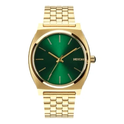 Imagen de Nixon Reloj Analógico para Hombre de Cuarzo con Correa en Acero Inoxidable A045 1919 00, Verde/Dorado
