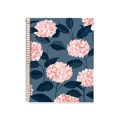 Imagen de Miquelrius Cuaderno A4, Tapa dura, 4 Franjas de colores, 120 Hojas cuadriculadas, Papel sostenible 70 g/m² microperforado, Taladros, Diseño hortensias