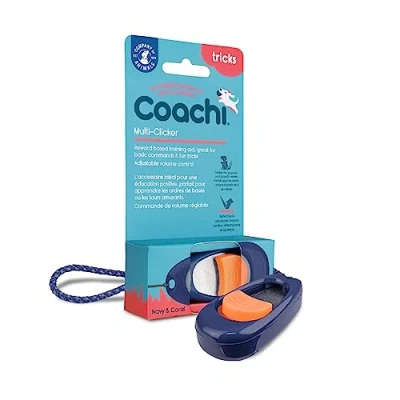 Imagen de Coachi Multi Clicker, accessorio per cani con tre livelli di volume, facile da premere, cinturino polso regolabile, clicker cani, adatto addestrare anche e cuccioli sensibili.