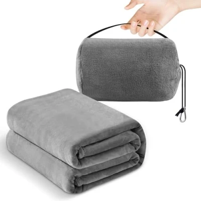 Imagen de Almohada De Viaje Y Manta 2 En 1, Transformadora Para Avión 1,27 X 1,52 M, Ultraligera Avión, Automóvil Viajes,