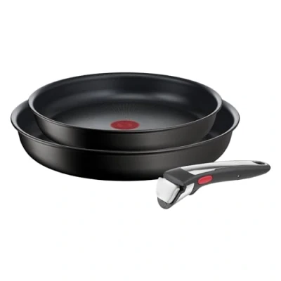 Imagen de Tefal Ingenio L39591 Unlimited On Juego de 2 sartenes + mango extraíble: 24 y 28 cm, intercambiable, antiadherentes, revestimiento titanio,