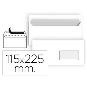 Imagen de Sobre liderpapel n 4 blanco americano ventana derecha 115x225 mm tira de silicona paquete 25 unidades