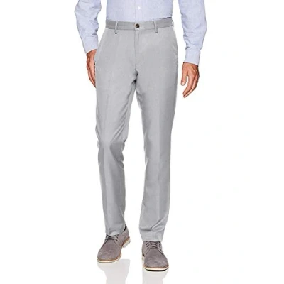 Imagen de Amazon Essentials Pantalón de Vestir sin Pinzas y Ajuste Entallado Hombre, Gris Claro, 32W / 30L