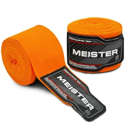 Imagen de Meister Vendajes Semi Elásticos para Adulto de 180 in (457 cm) MMA y Boxeo (Par) Naranja