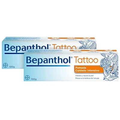 Imagen de BEPANTHOL Crema para Tatuajes con Pantenol Hidrata Repara la Piel Post Tattoo y Preserva Belleza del Tatuaje 2x100 g Sin Conservantes Perfume