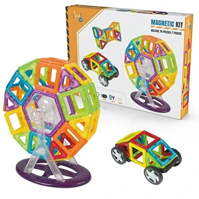 Imagen de UNVI Magnetic Kit Deluxe 74 Piezas TACHAN Juegos de construcción, Multicolor (709T00635)