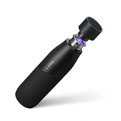 Imagen de LARQ Bottle Movement PureVis 950ml Botella de agua ligera acero inoxidable sin aislamiento que se limpia sola con purificador UV 2 Años Garantía, Black/Onyx