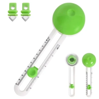 Imagen de Ajustable Corte Circle Trimmer, Cortadora Circular Herramientas de Scrapbooking, Cortador Círculos con 3 Reemplace Cuchilla, Papel Corta 4 a 12 Pulgadas (Verde)