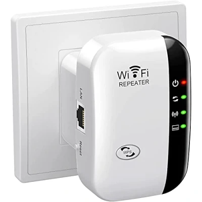 Imagen de amplificador extensor WiFi, repetidor WiFi hasta 5000 pies cuadrados con modo repetidor/AP, de largo alcance puerto Ethernet para todos los dispositivo