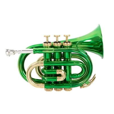 Imagen de Roy Benson trompeta de bolsillo en Sib PT 101E (campana latón precisión, tudel dorado, premium, incl. estuche rectangular protector, con función mochila), Verde