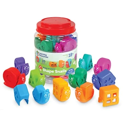 Imagen de Learning Resources Caracoles para reconocer Formas Snap n Learn, Actividades niños pequeños, didácticos, Set de Colores, Juguetes educativos, 20 Piezas, +18 Meses, Multicolor, Medium (LER6722)