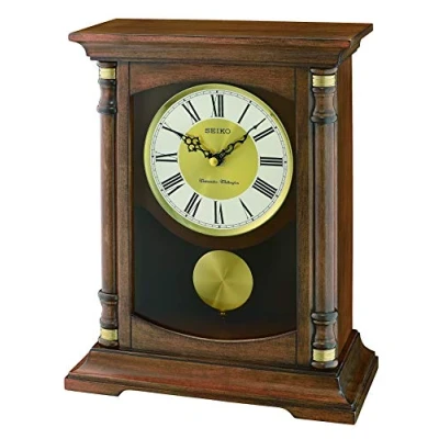 Imagen de Seiko Reloj de Mesa Madera con péndulo, Madera, marrón, 16,5 x 30,1 39,1 cm