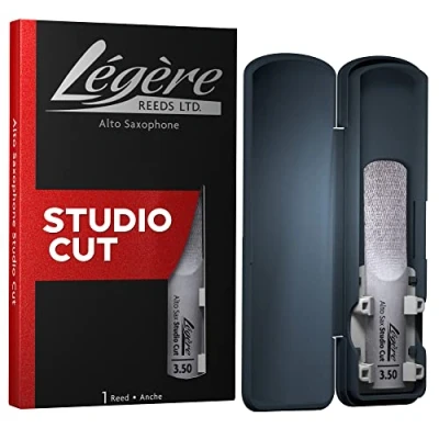 Imagen de Légère Reeds Alto Saxófono Reed, Studio Cut, Dureza 3.50 (ASS3.50) Cañas Sintéticas Premium para Viento Madera