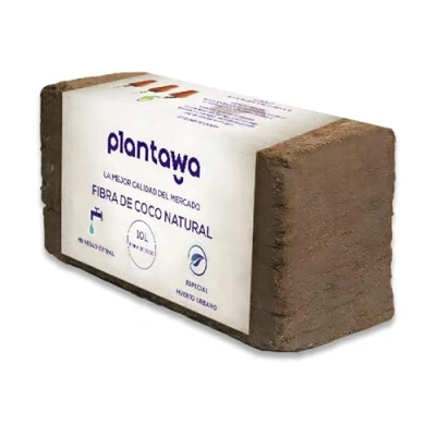 Imagen de PLANTAWA Fibra de Coco 10L, Bloque Sustrato Coco, Natural, Tierra para Plantas Uso Huerto Urbano Terrario Exterior Turba macetas