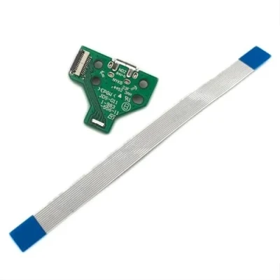 Imagen de BARAC Placa Conector de Carga Puerto Micro USB para Mando PS4 JDS 011 Reemplazo PlayStation4 + Cable Flex 12 Pin