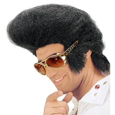 Imagen de &quot;BLACK ROCK&#039;N&#039;ROLL KING WIG&quot; in polybag