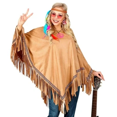 Imagen de Widmann 42931 Poncho de ante para mujer, marrón, talla única , color/modelo surtido