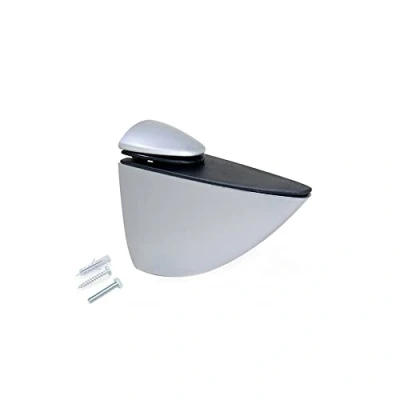 Imagen de Emuca Lote de 2 soportes mod Pelicano para estante madera o cristal espesor 5 40mm acabado pintado aluminio