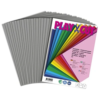 Imagen de PLAY CUT, Papel de color, A4, 130 g/m2, gris acero, 20 hojas, color liso